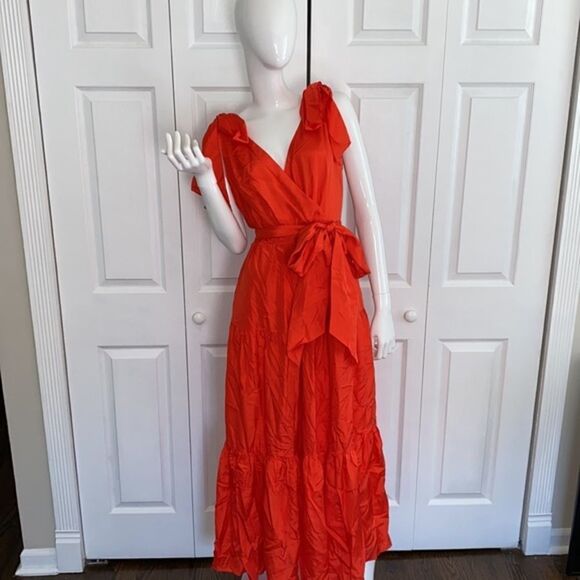 New J.CREW Shoulder-tie silk maxi dress - Picture 11 of 12
